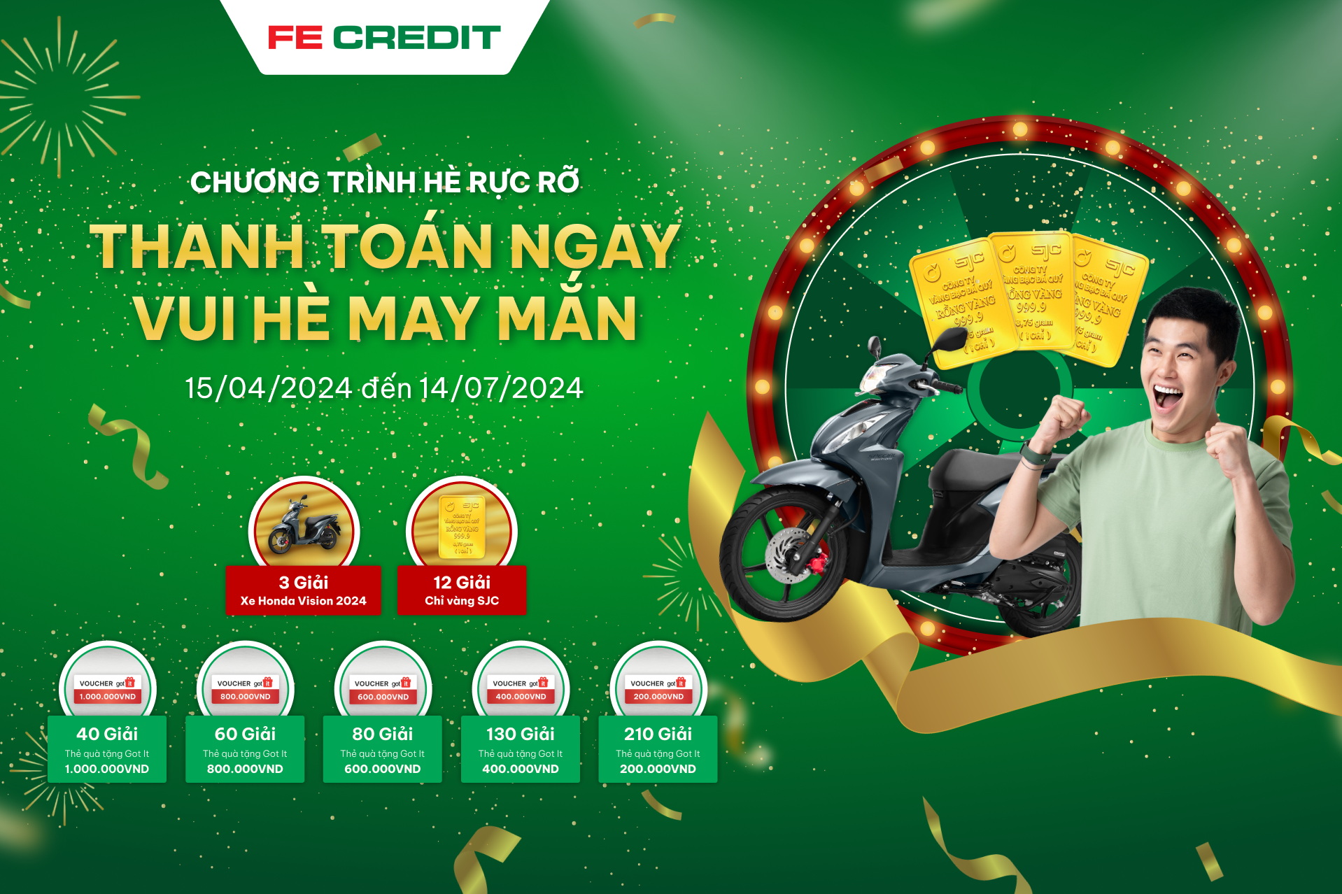 chương trình Hè rực rỡ: Thanh toán ngay, vui vẻ may mắn